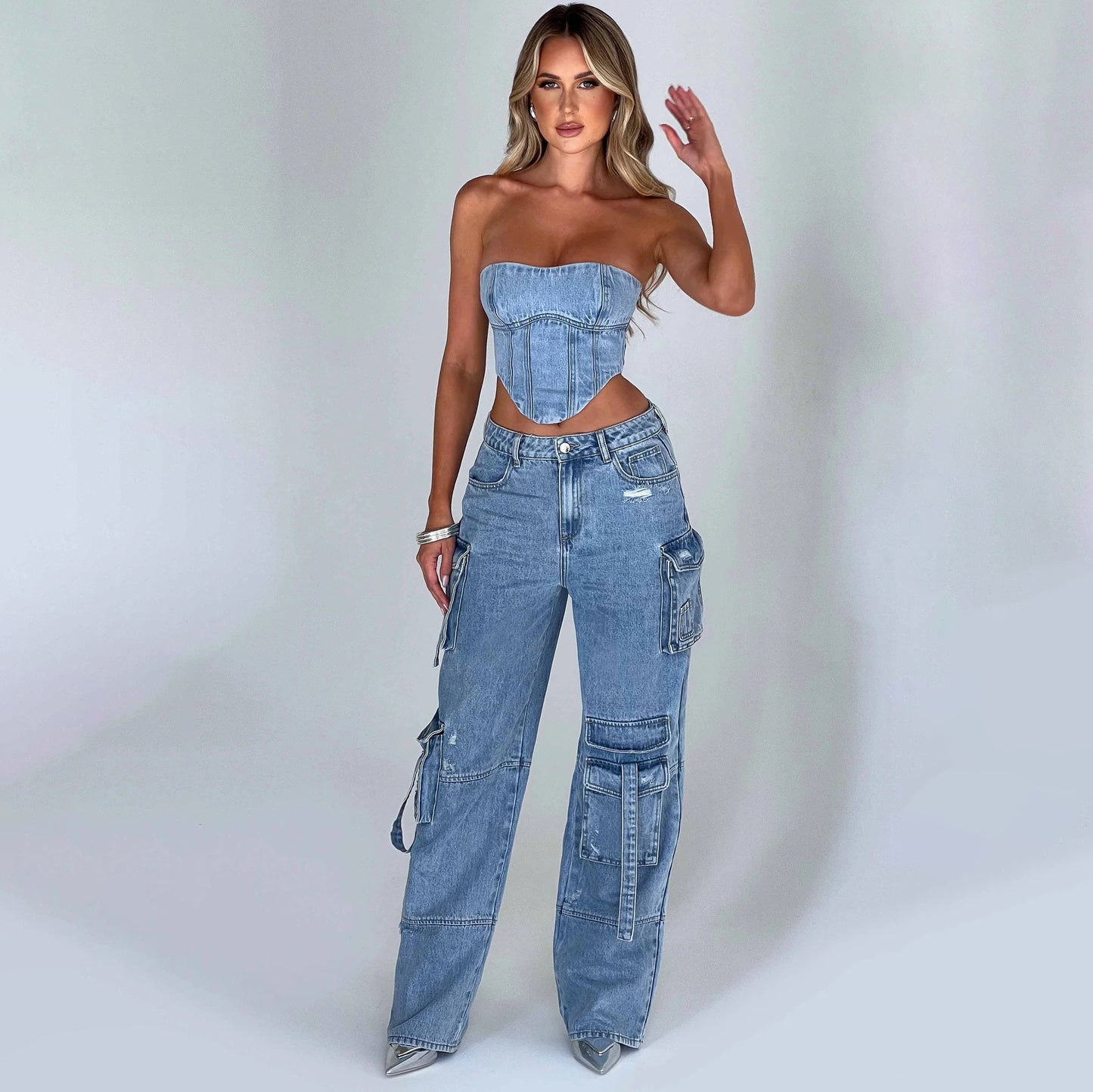 Tube Top Jeans Pants