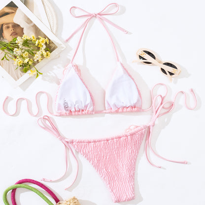 3D Three-dimensional Flowers Bikini Set