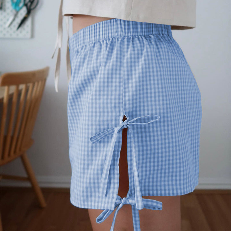 Loose Shorts With Lace-up Design