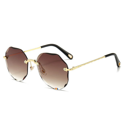 Rimless Polygonal Sunglasses