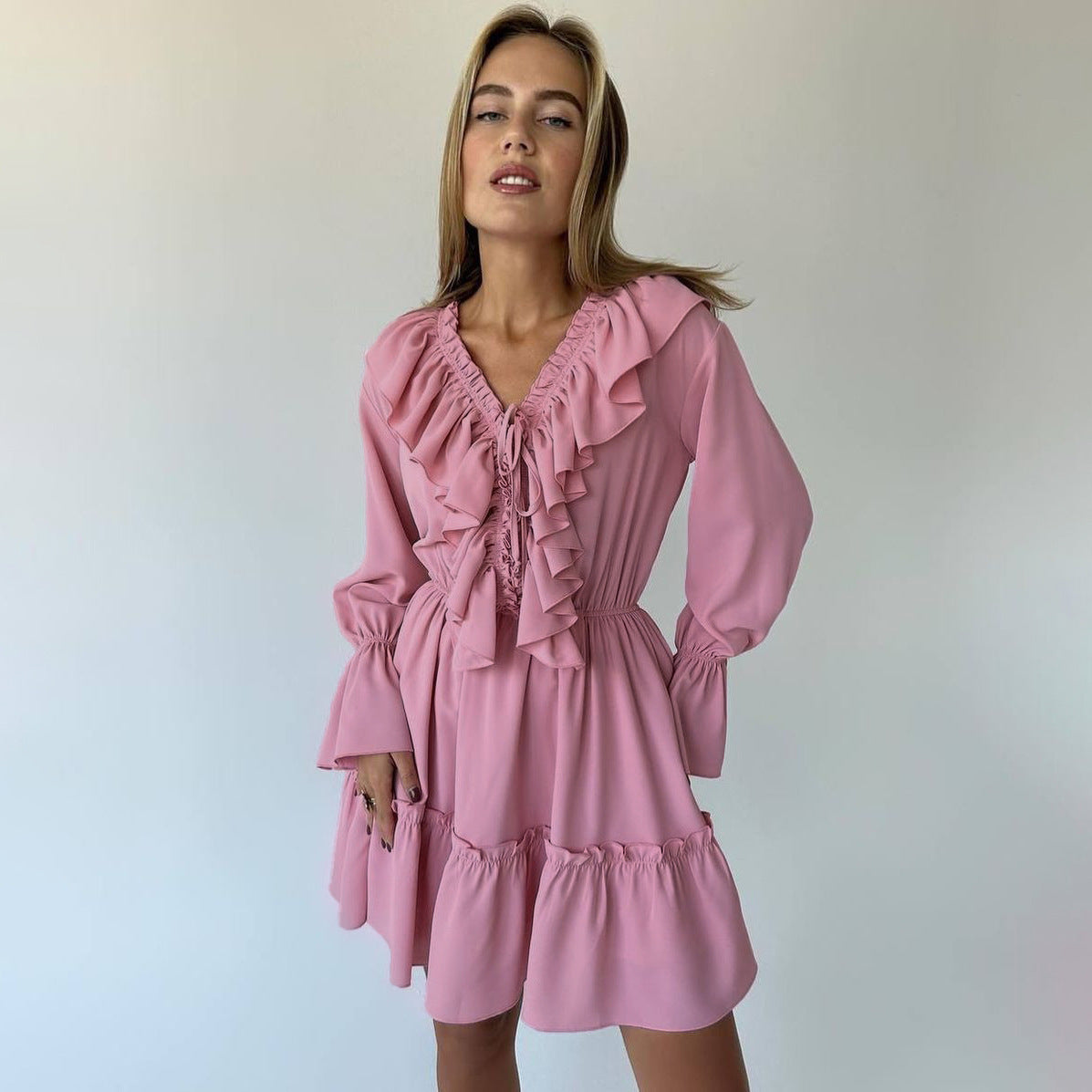 Ruffle Sleeve Dress