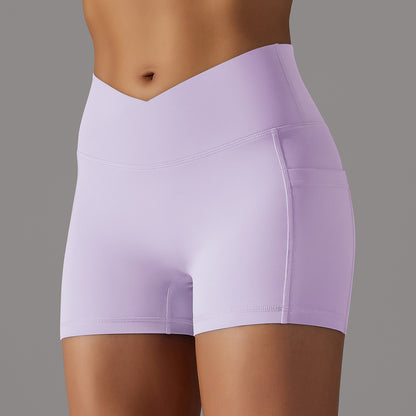 Yoga Shorts With Phone Pocket Design