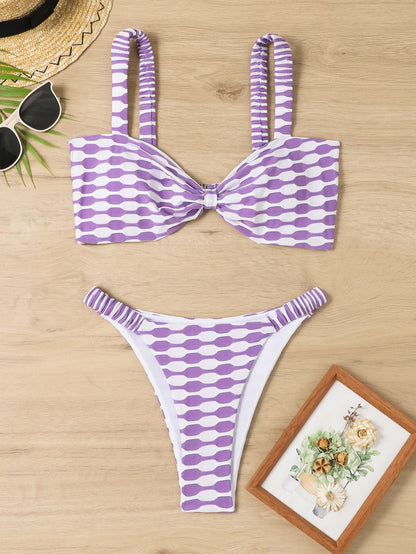 Sexy Striped Print Bikini Summer