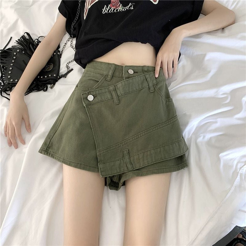 High Waist Denim Short