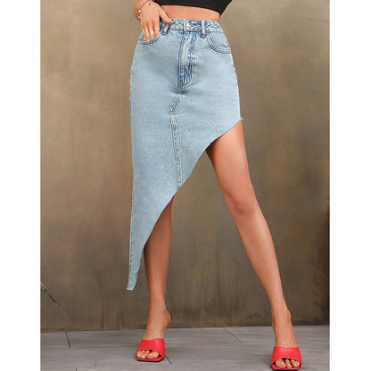 Sheath Split Denim Skirt