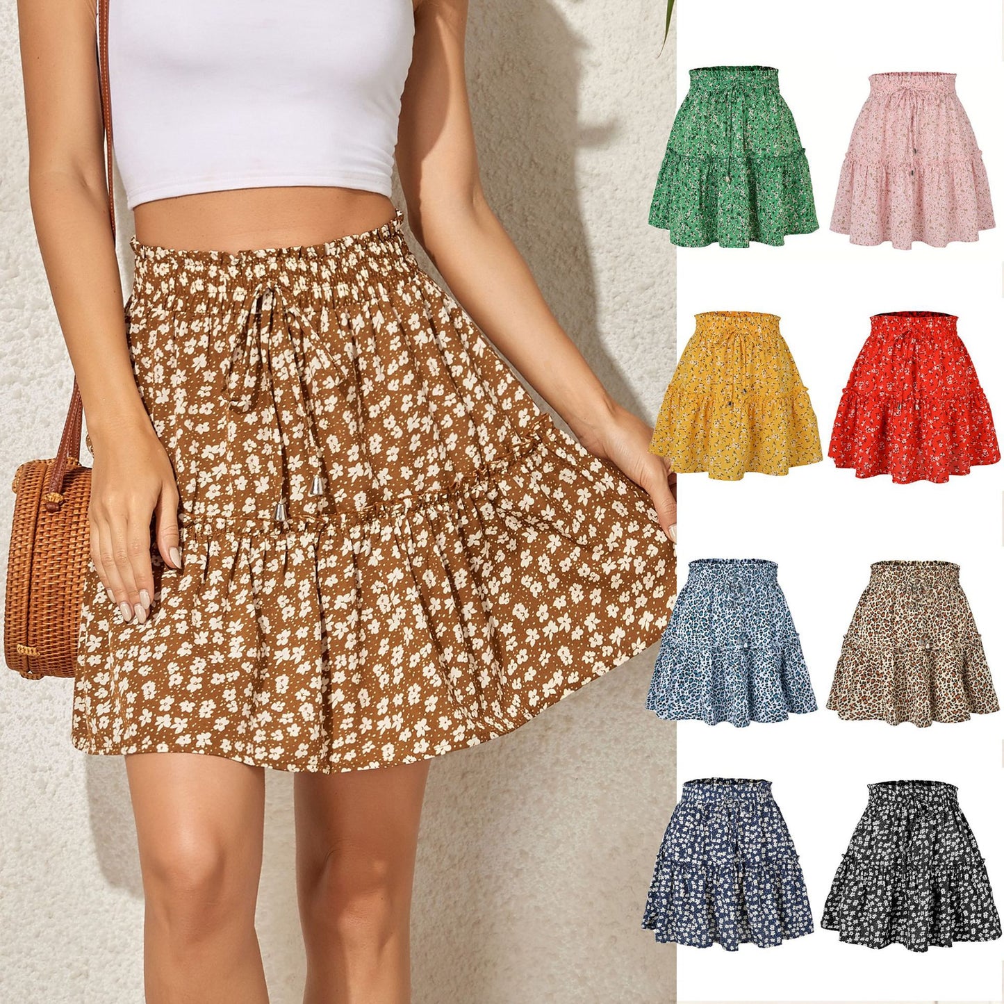 High Waist small Floral Skirt