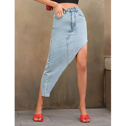 Sheath Split Denim Skirt