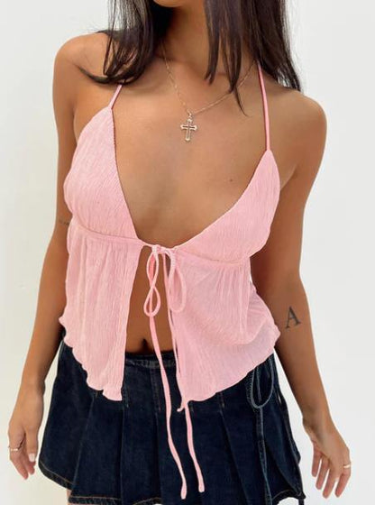 Lace-up Drawstring Camisole