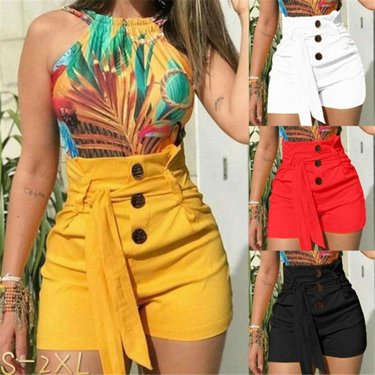 Slim Fit High Waist Shorts